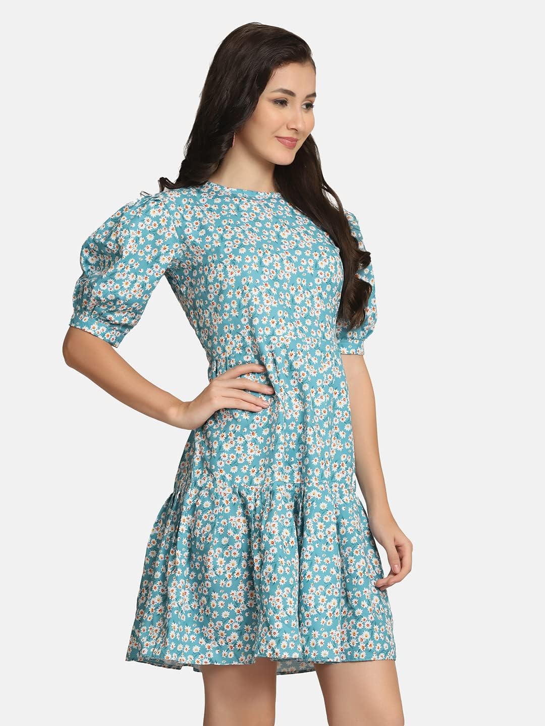 Babydolljurk met bloemenmotief