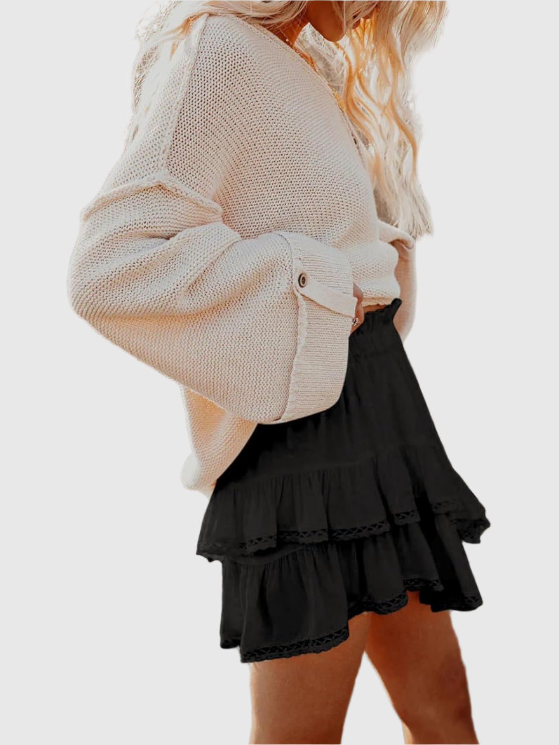 Gelaagde Minirok met Ruches