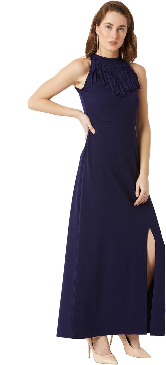 Terresa maxi-jurk met elegante halslijn