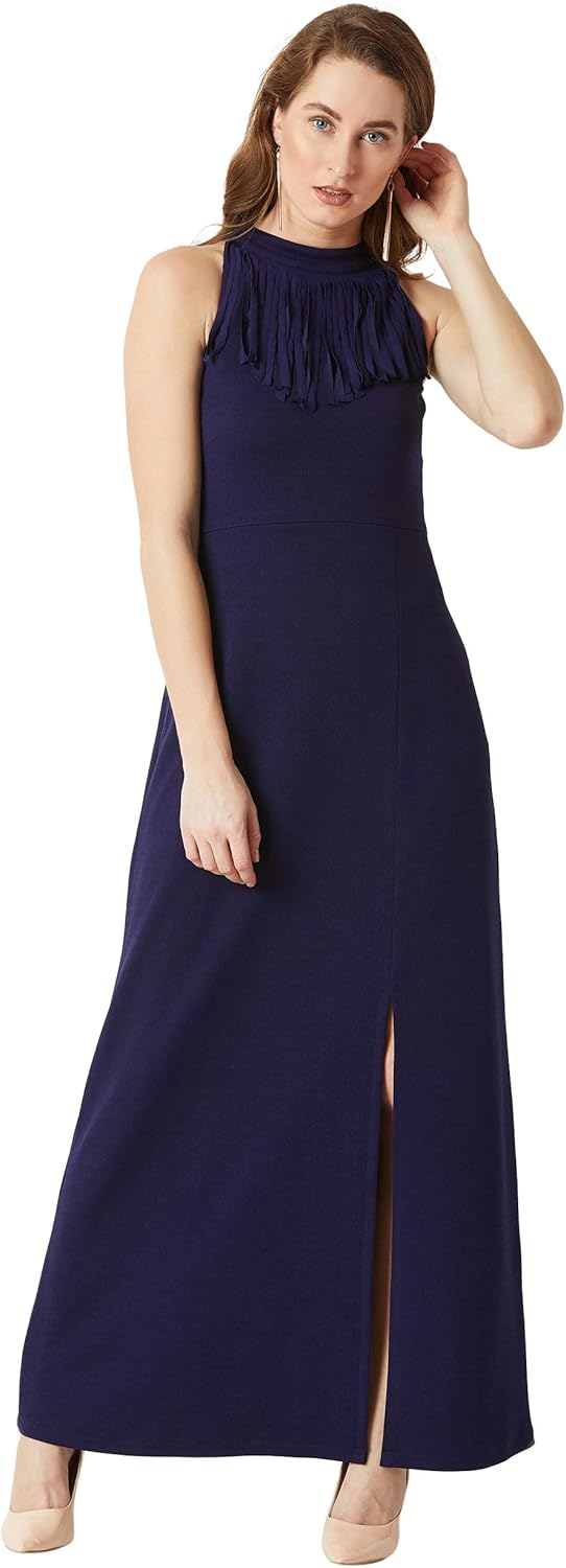 Terresa maxi-jurk met elegante halslijn