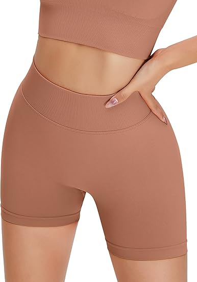 Naadloze sportshorts met hoge taille