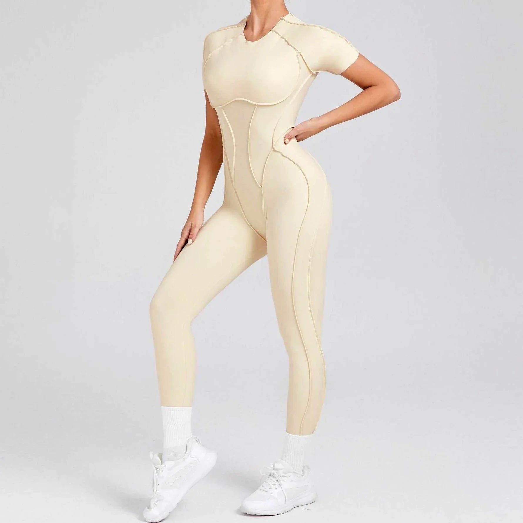 Sportieve Jumpsuit met Korte Mouwen