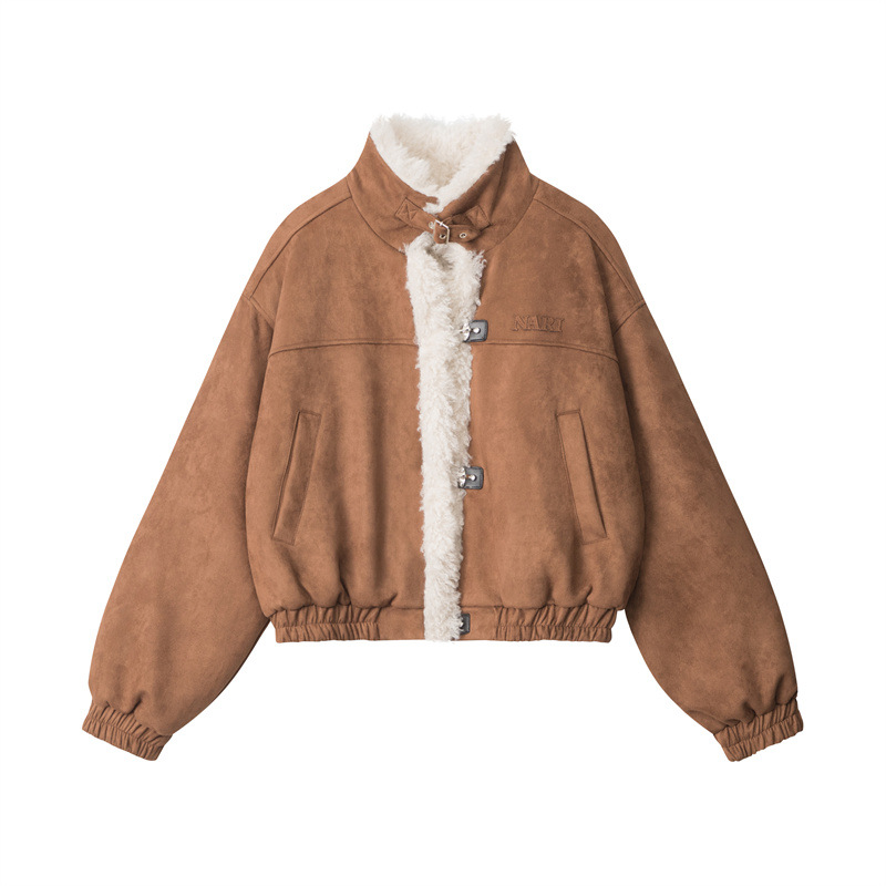 Retro varm pälsjacka