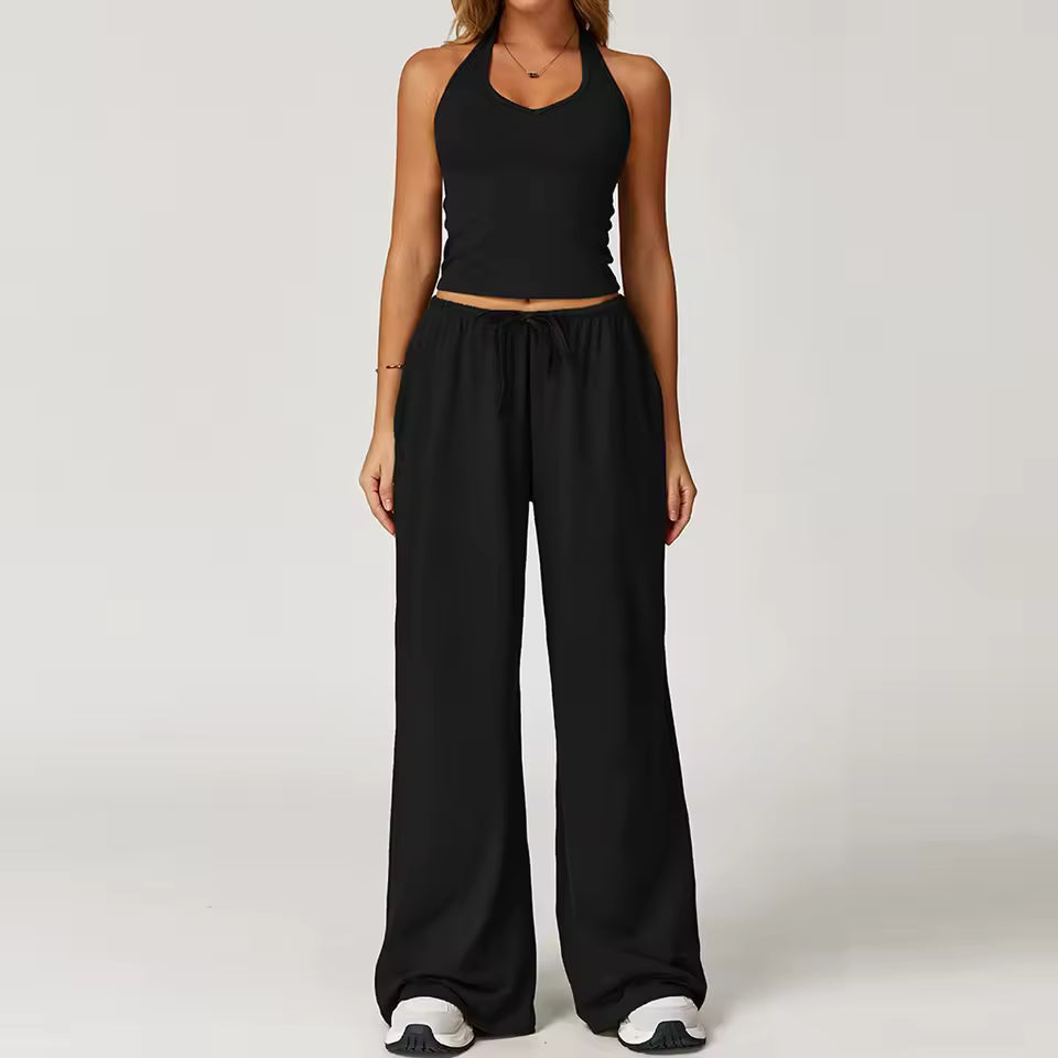 Haltertop en Wijde Broek Set