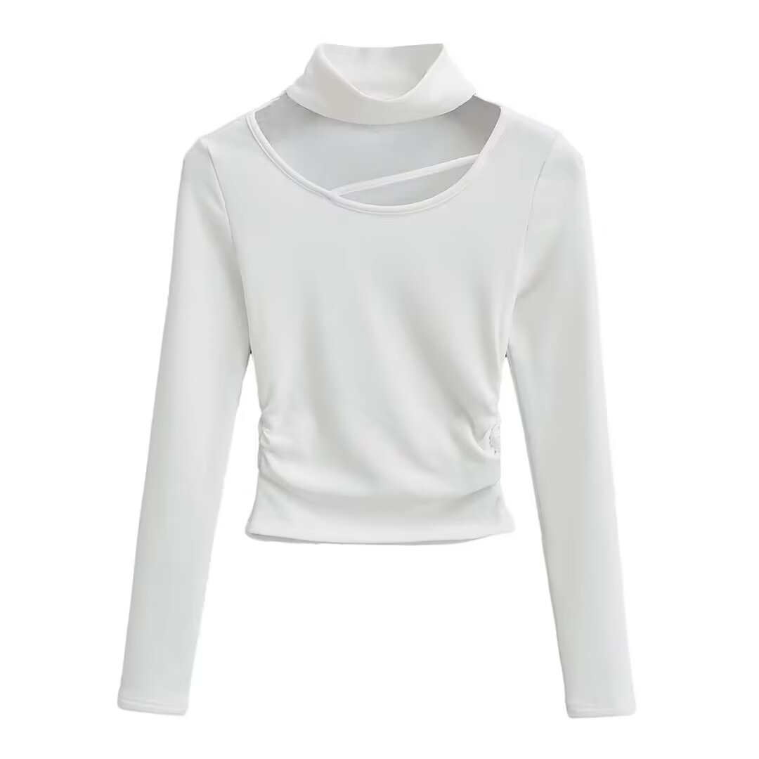 Elegant långärmad topp med halsdetalj