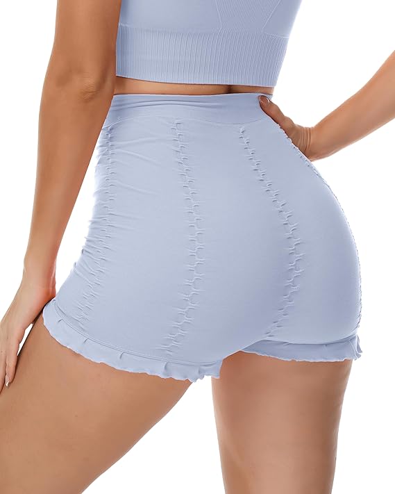 Hoge Taille Corrigerende Short met Ruches