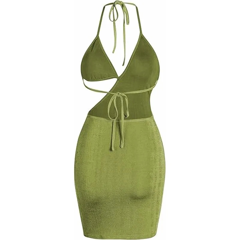 Asymmetrische Halter Mini Jurk