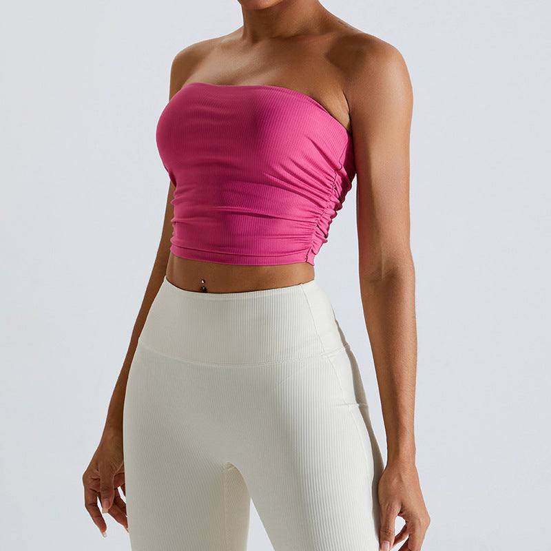 Geribbelde Bandeau Top