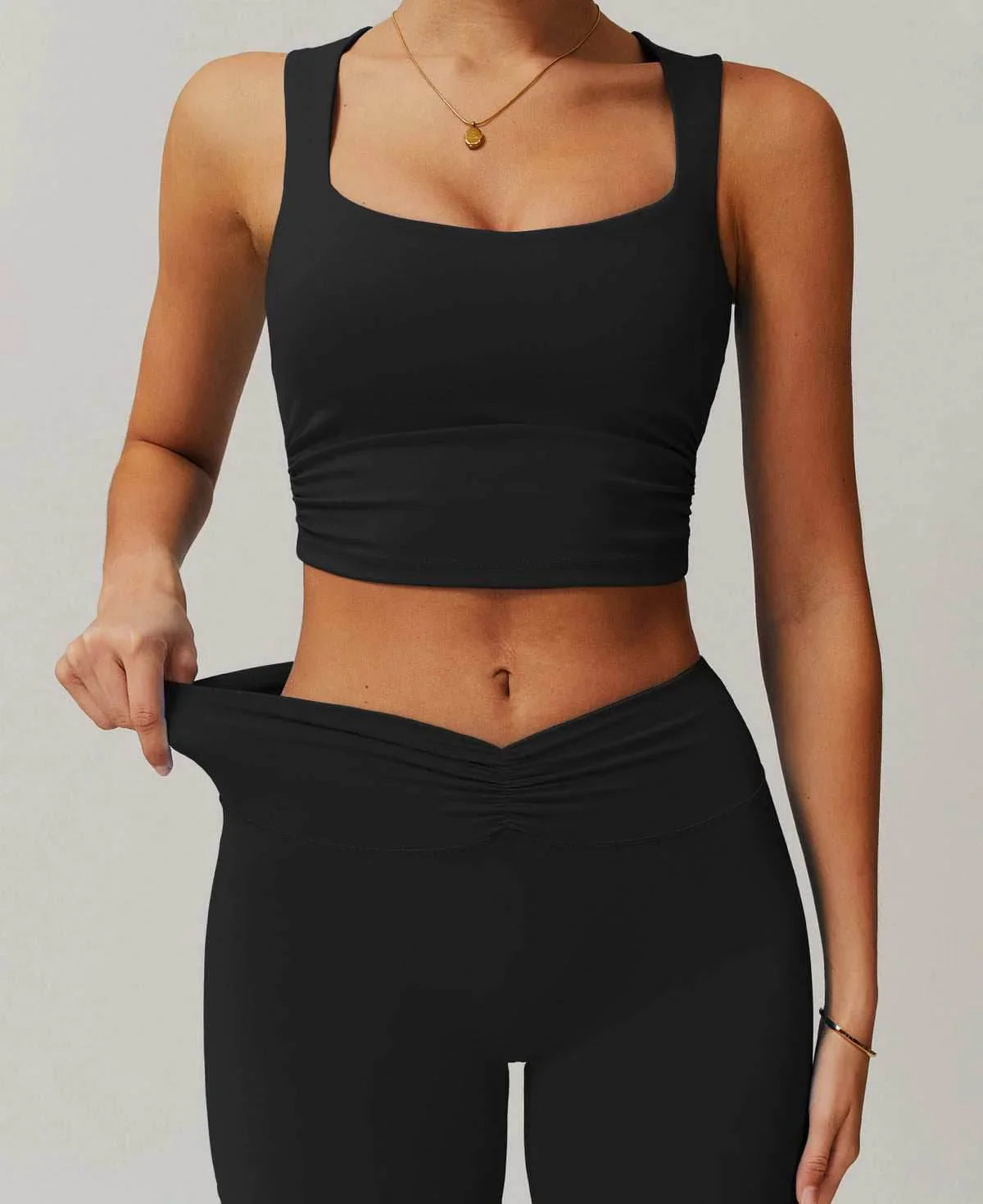 Naadloze Sportset met Top en Shorts