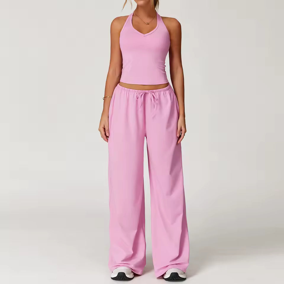 Haltertop en Wijde Broek Set