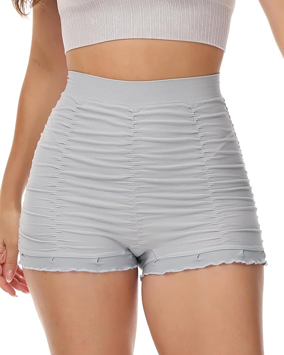 Hoge Taille Corrigerende Short met Ruches