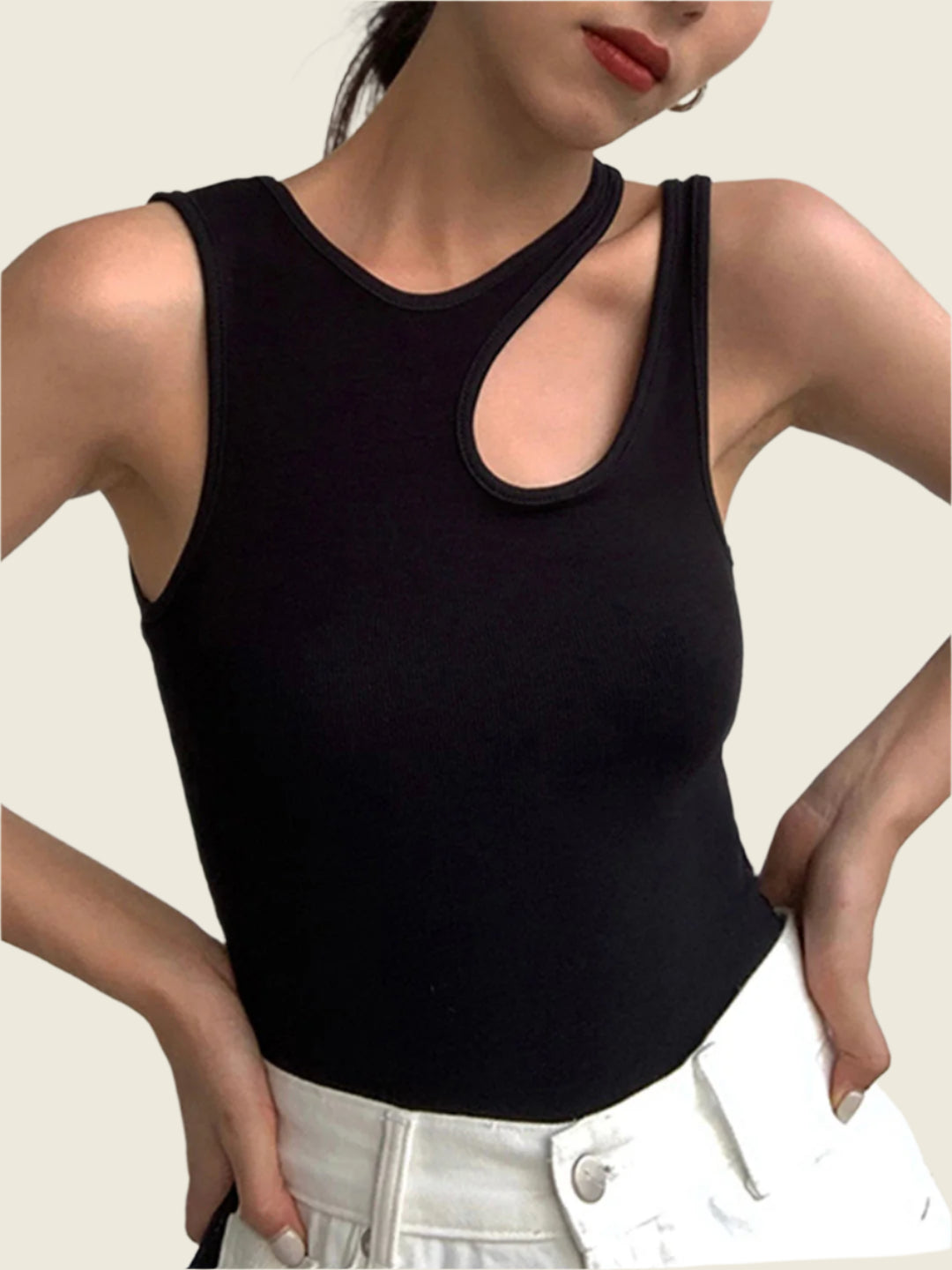 Asymmetrische Cutout Top