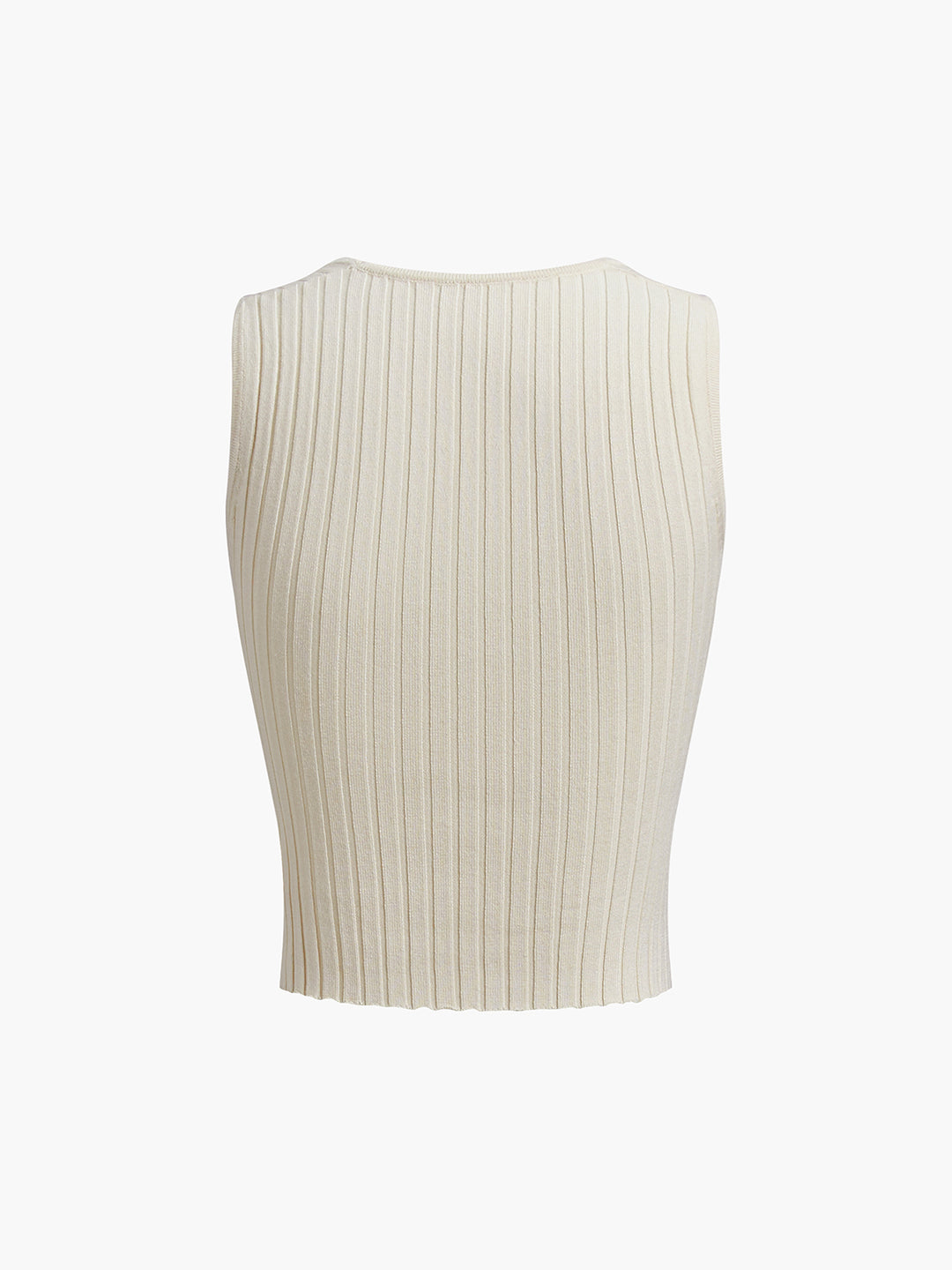 Geribbelde cropped tanktop met vierkante halslijn