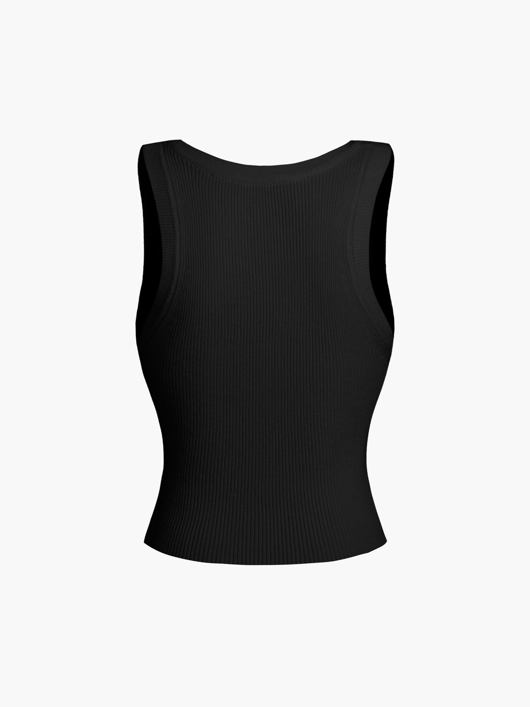 Geribbelde mouwloze top