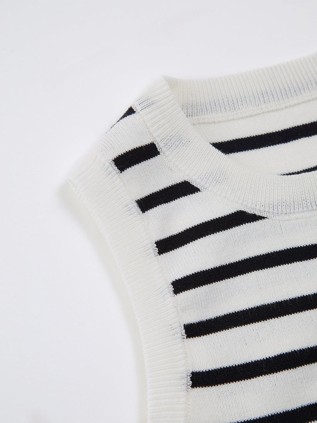 Gestreepte geribbelde mouwloze crop top