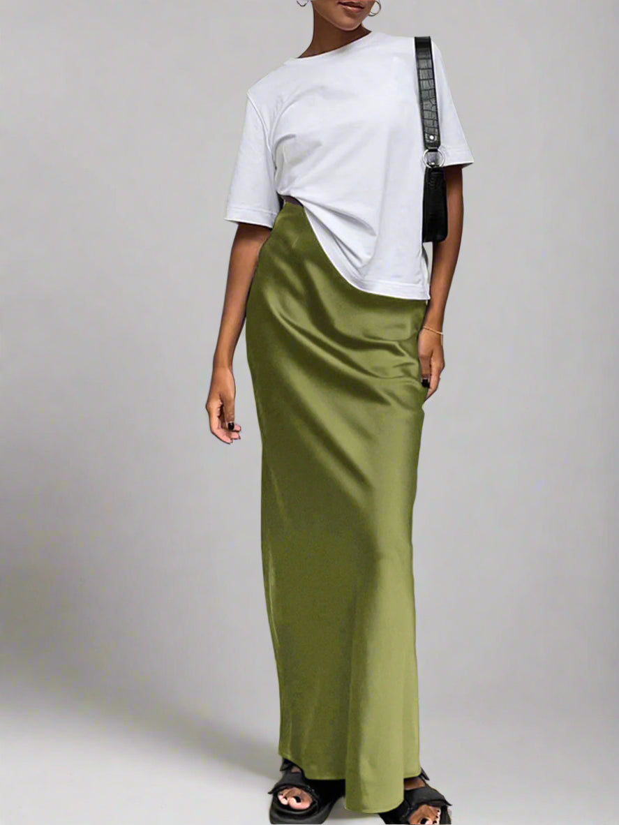 Elegante Satijnen Maxi-Rok