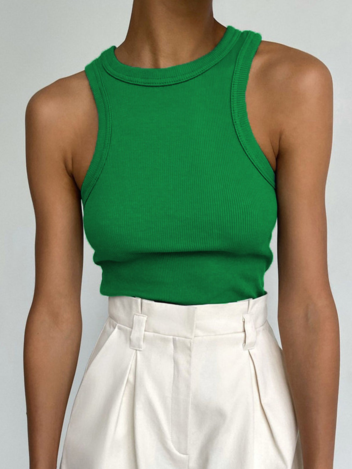 Klassiek Geribd Tanktop