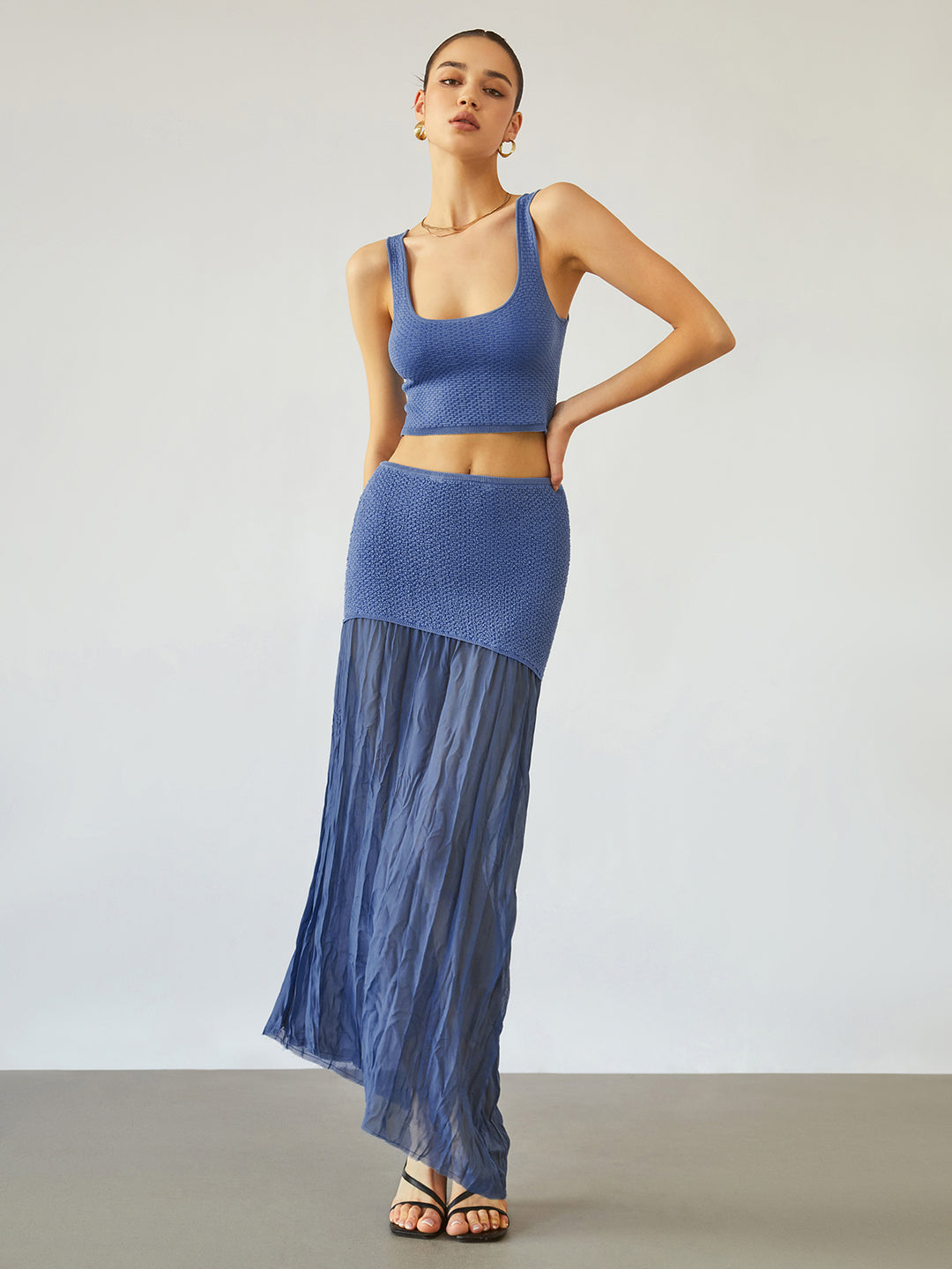 Maxi-Rok met Transparant Contrast