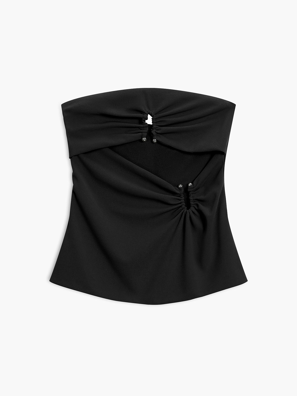 Strapless top met gerimpelde details