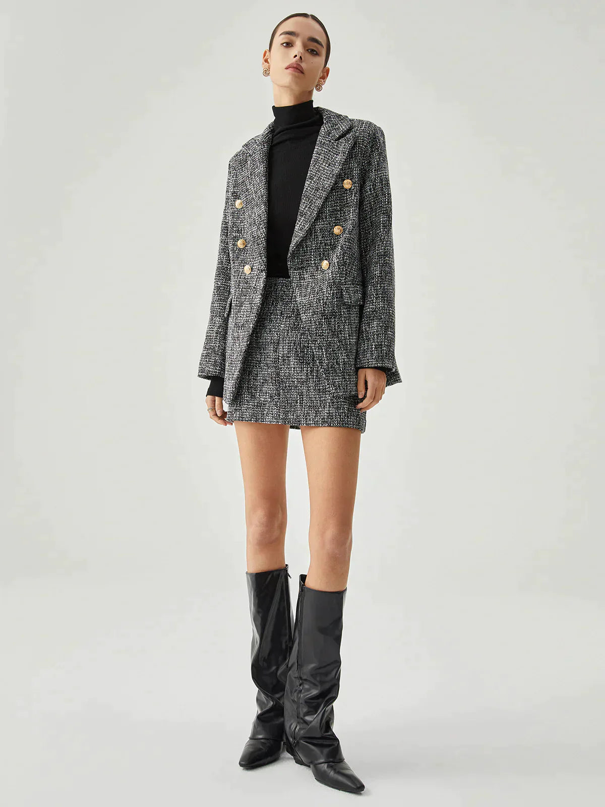 Grå kavaj och kjol set