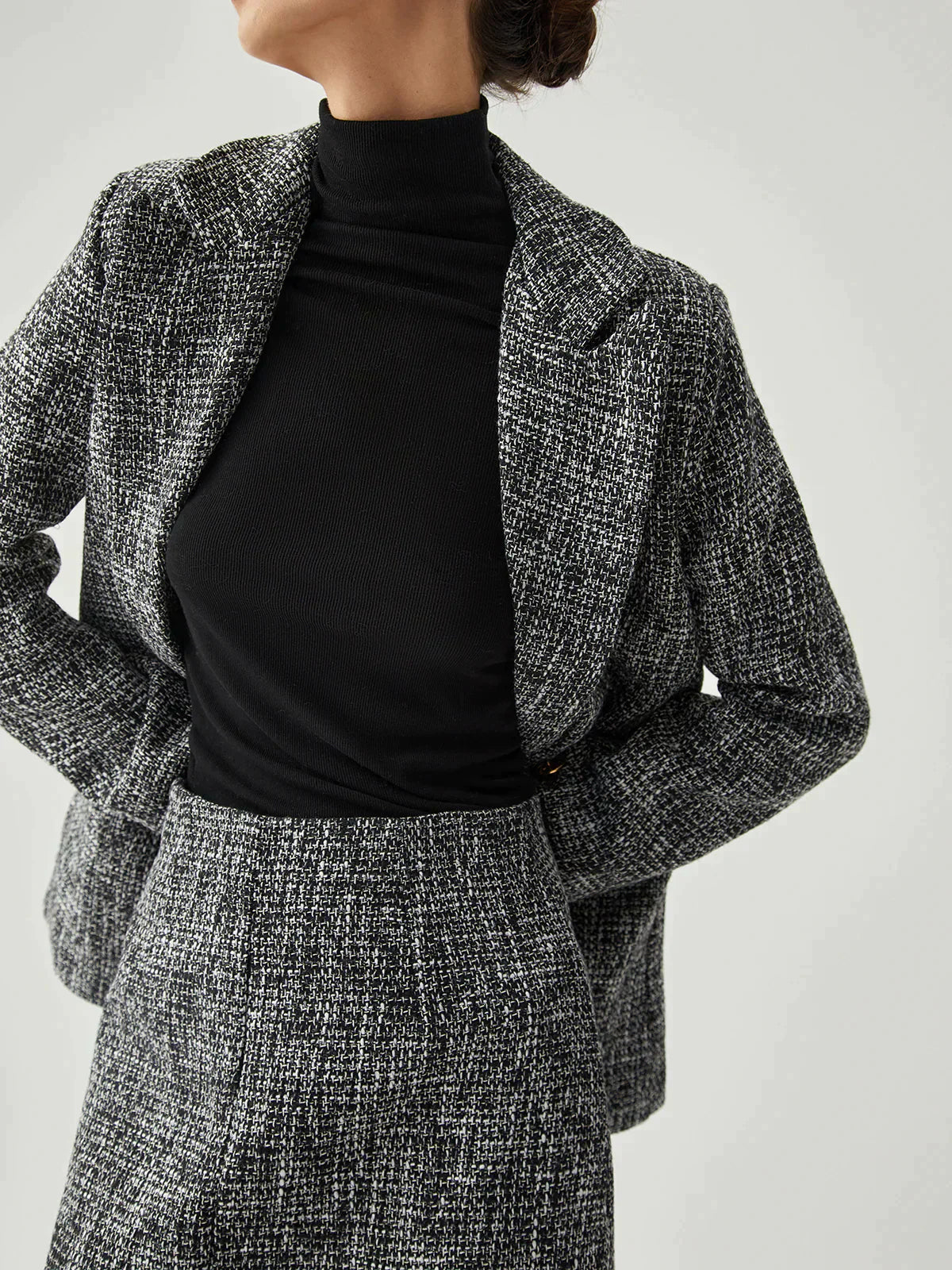 Grå kavaj och kjol set