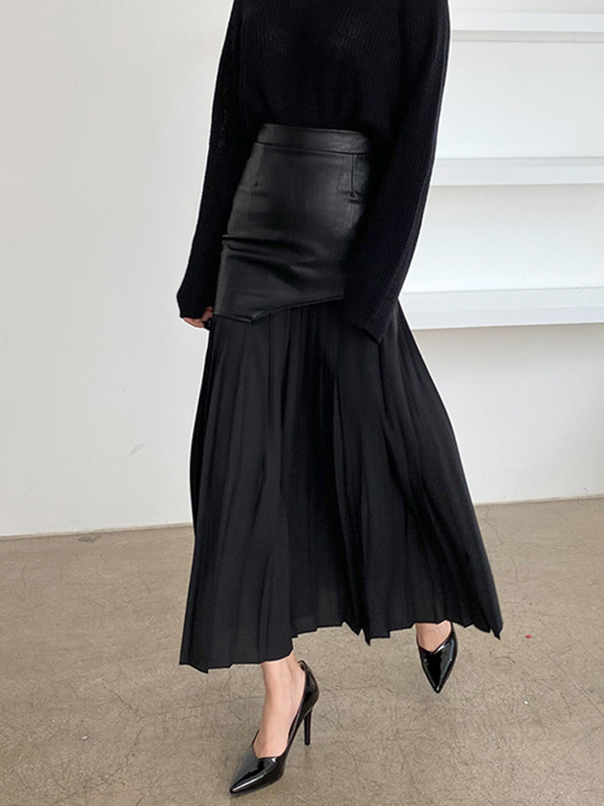 Luxe Rok met Contrast Texturen