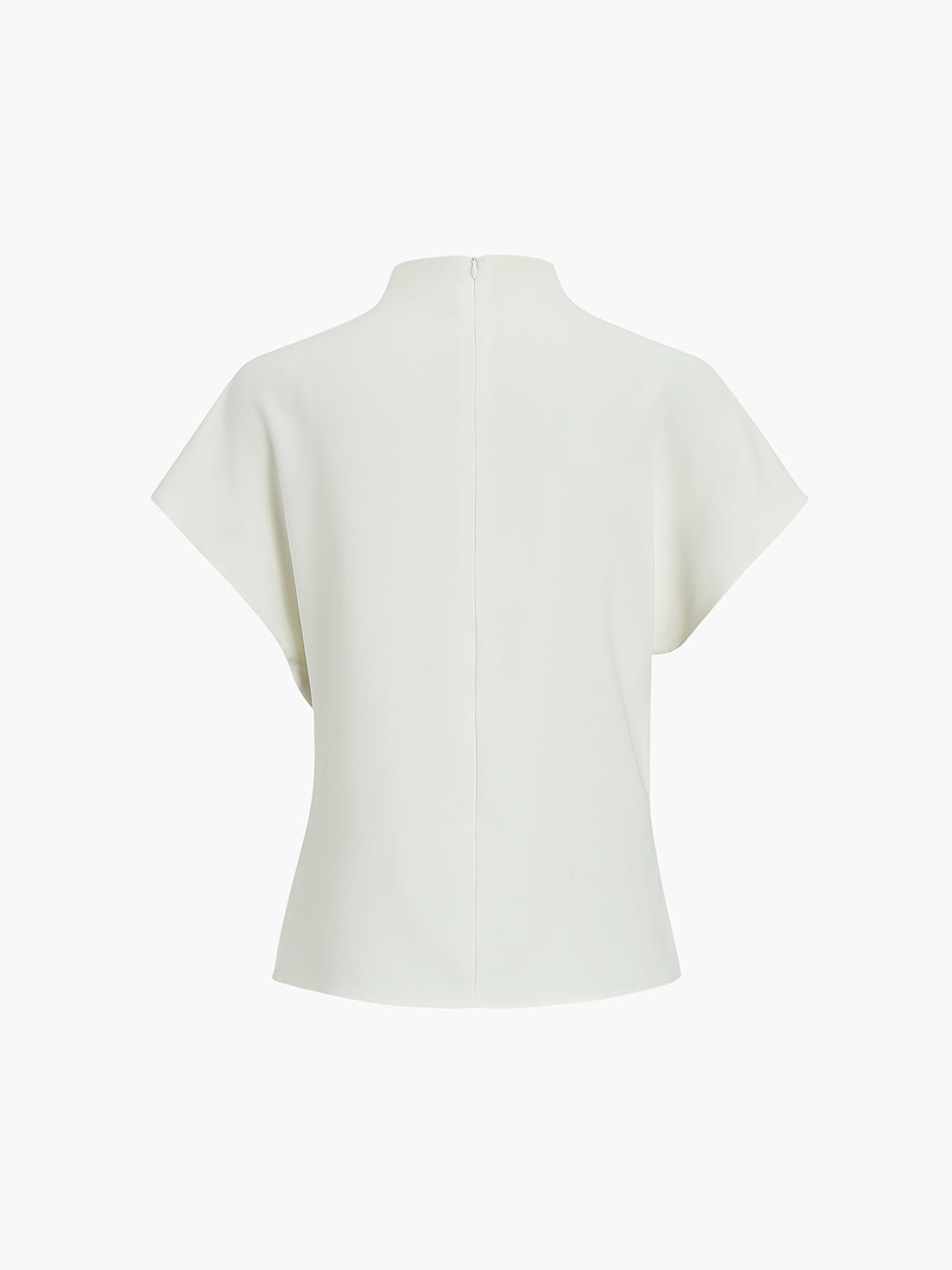Asymmetrische gedrapeerde top met korte mouwen