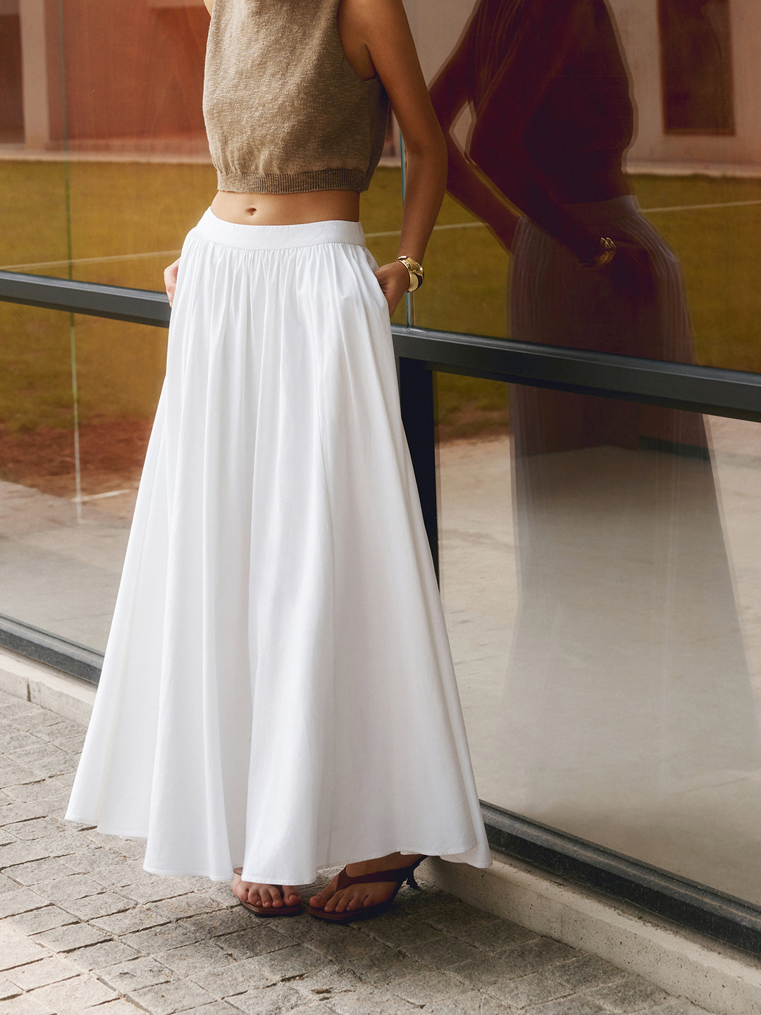 Elegante Uitlopende Maxi-Rok