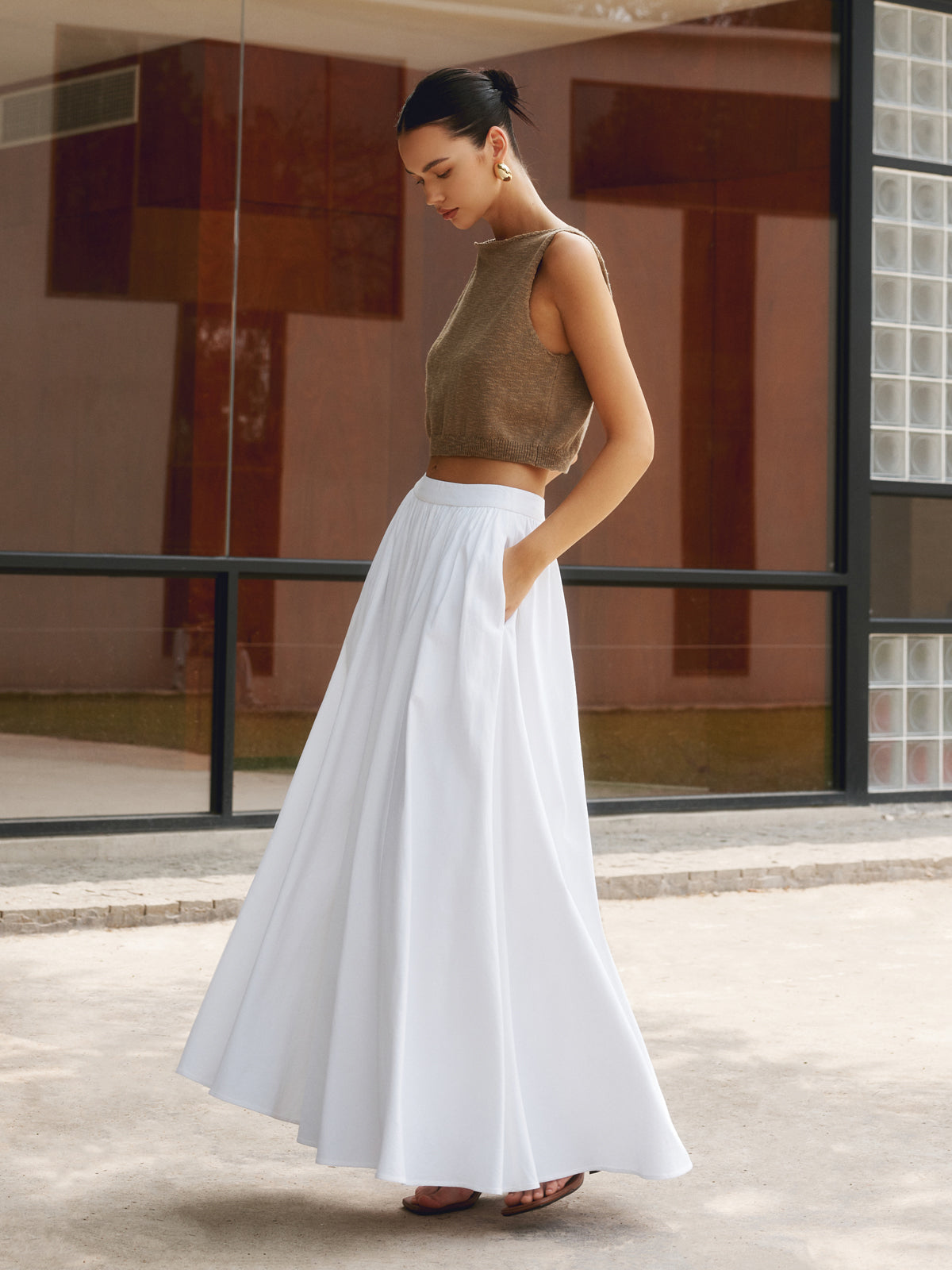 Elegante Uitlopende Maxi-Rok
