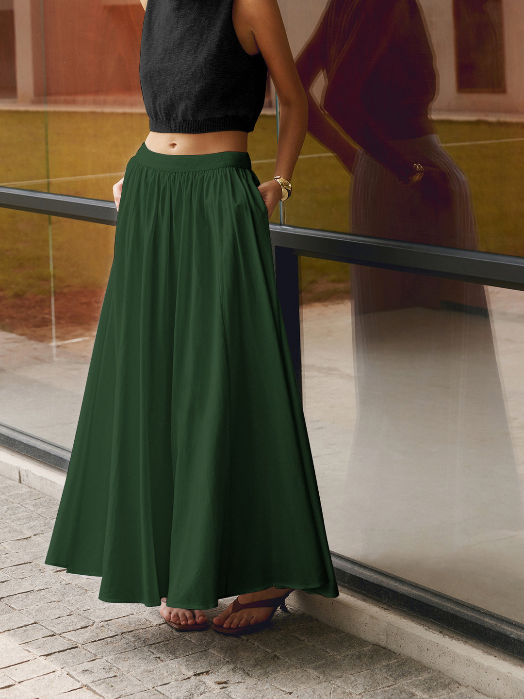 Elegante Uitlopende Maxi-Rok