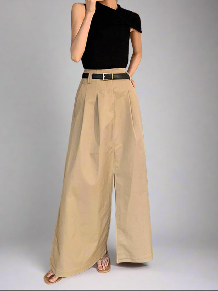 Elegante Maxi-Rok met Hoge Taille en Voorsplit