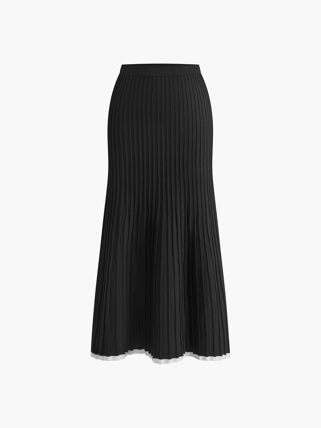 Gebreide set met top en geplooide rok