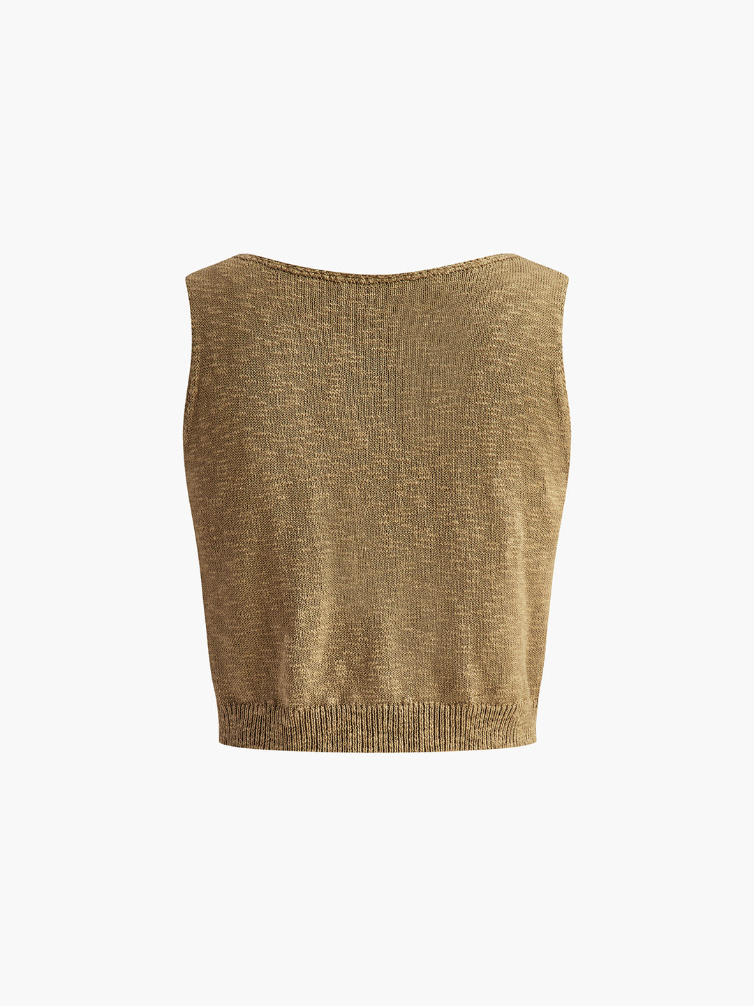 Mouwloze geribbelde crop top