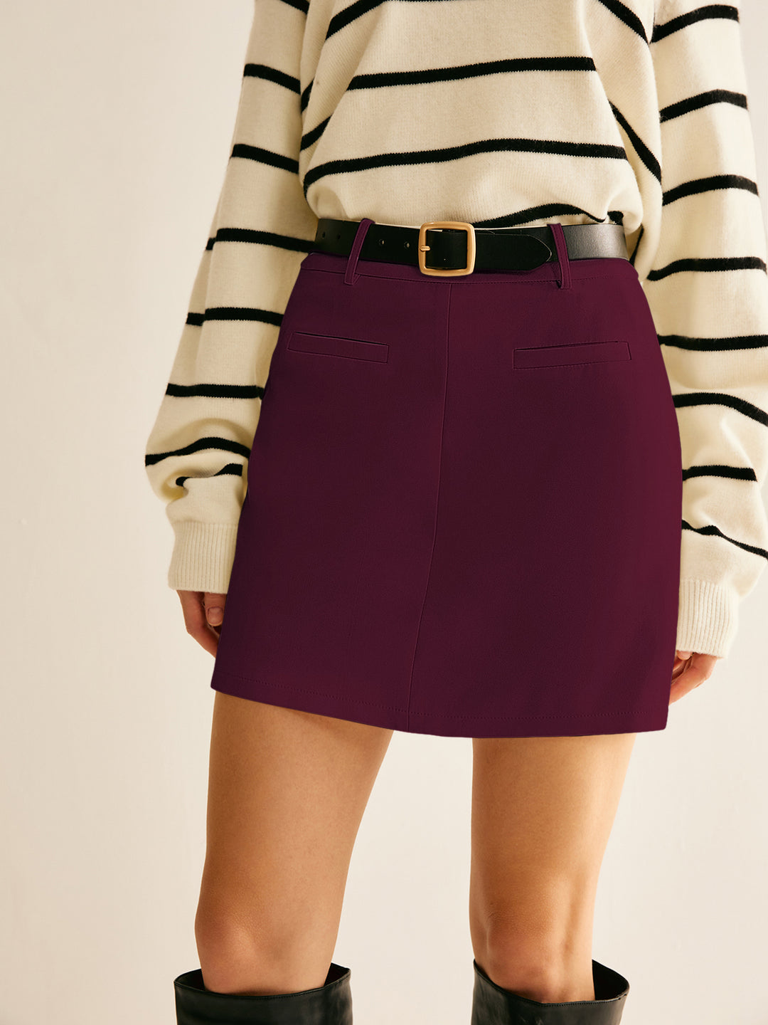 Elegante mini-rok met riem