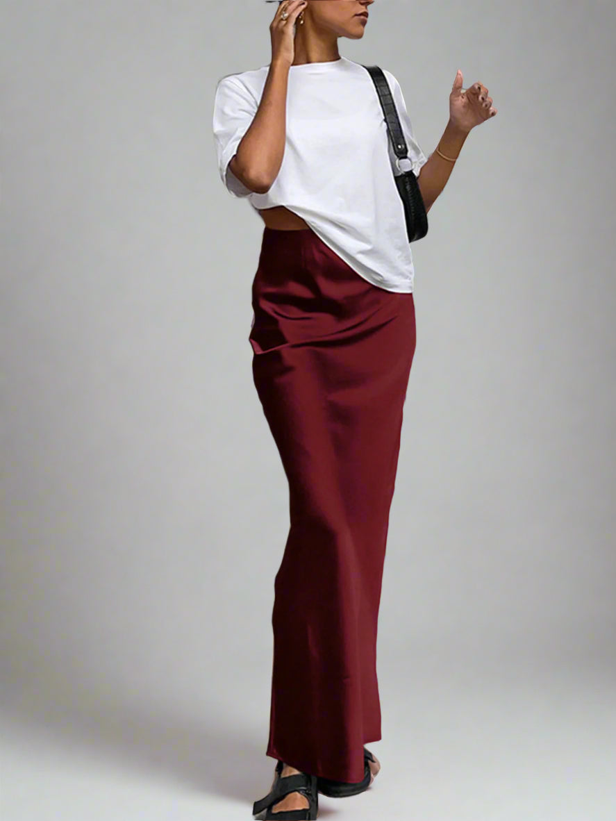 Elegante Satijnen Maxi-Rok