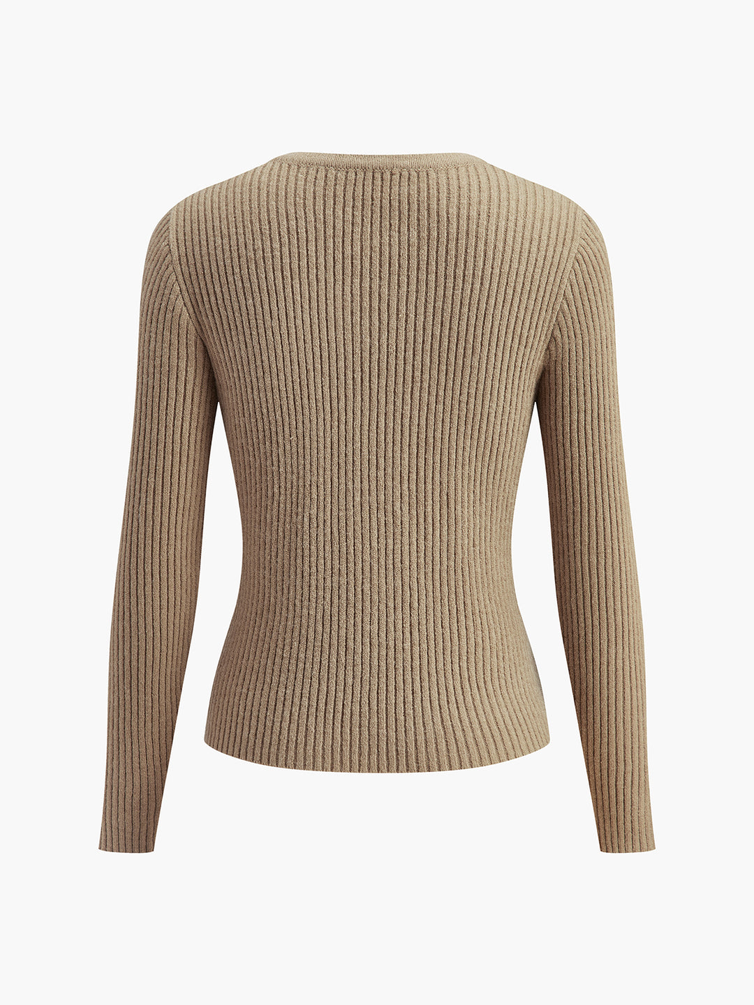 Geribbeld vest met parelknoopjes