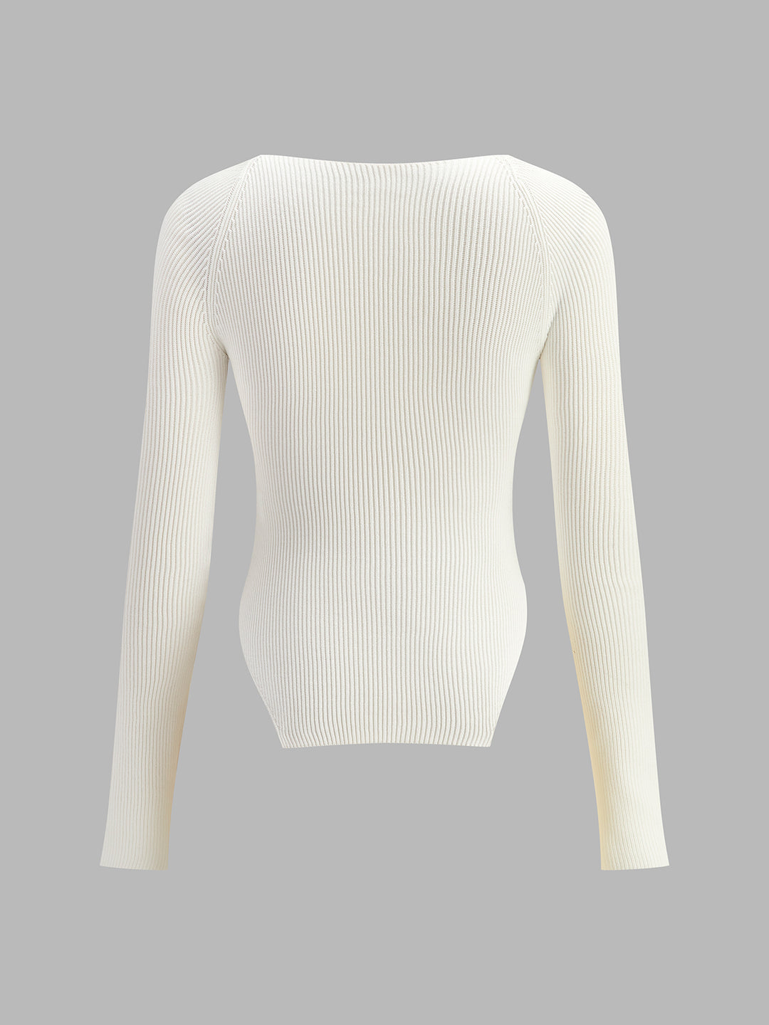 Strapless geribbelde top met uitlopende mouwen