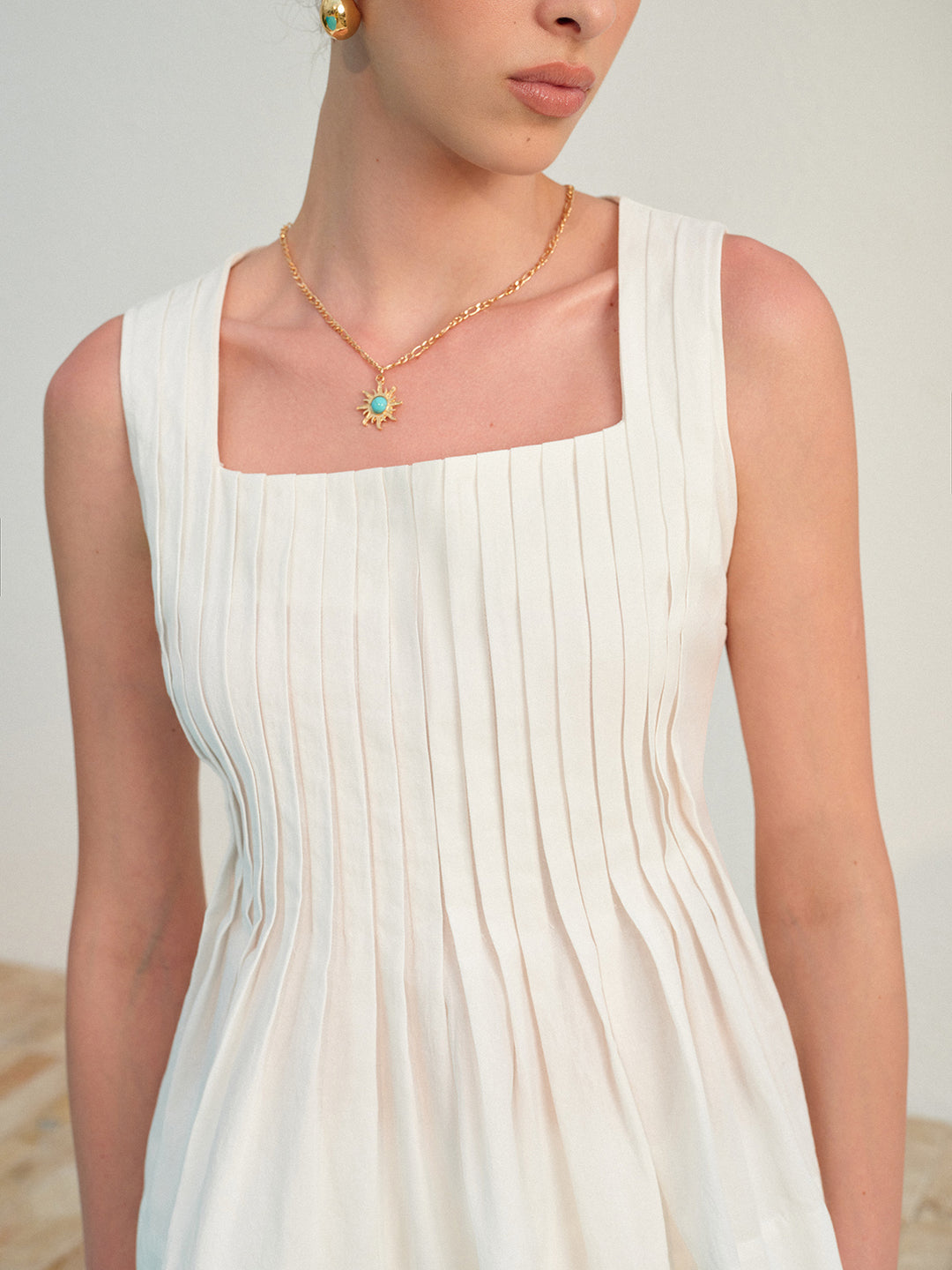 Geplooide zomerset met top en short
