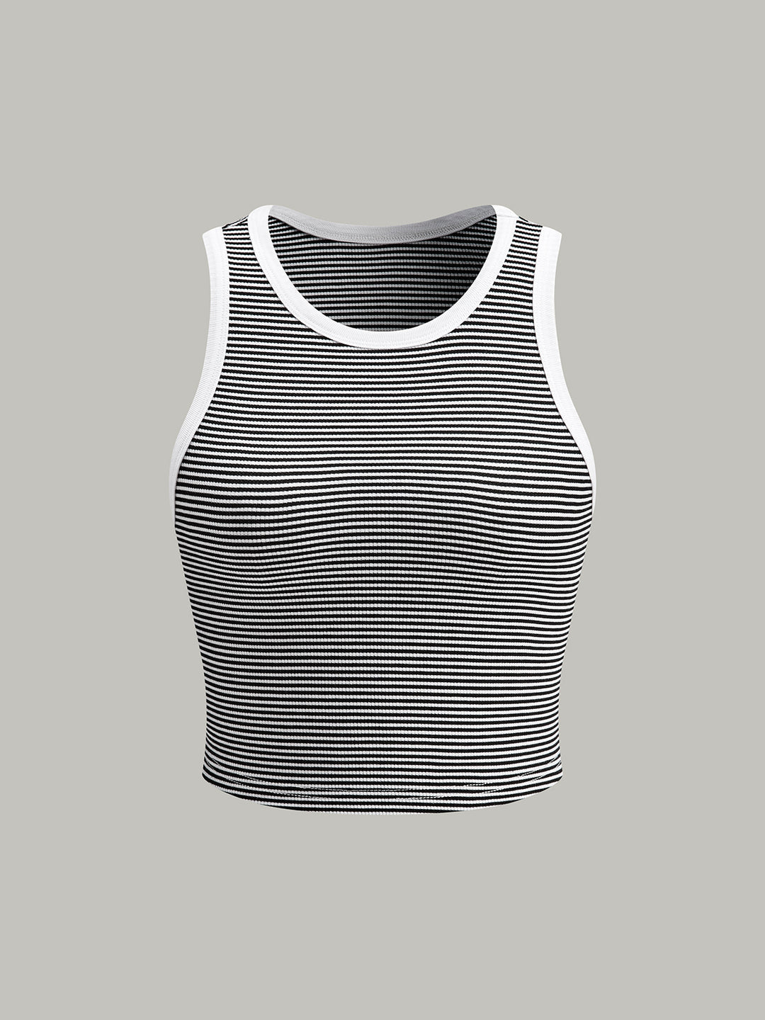 Zwart-wit gestreept cropped tanktopje