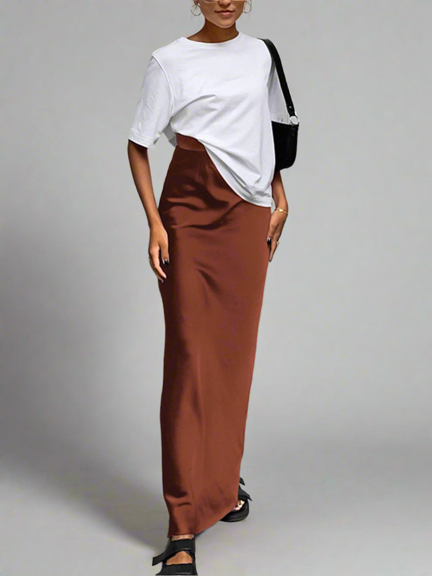 Elegante Satijnen Maxi-Rok