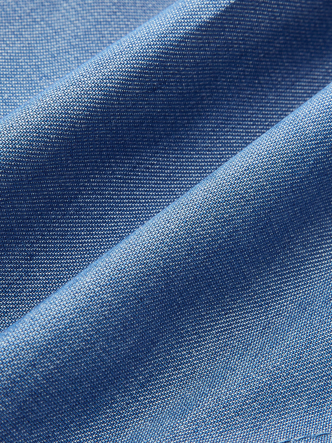Blauwe denim haltertop met ruches