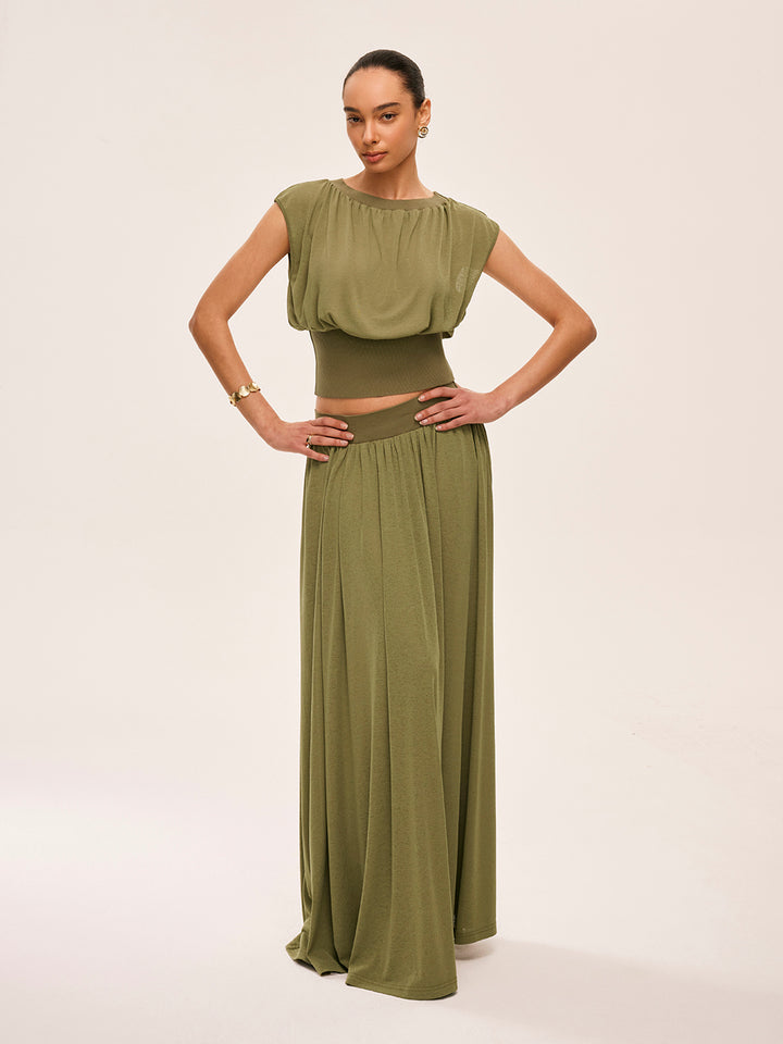 Set met losse top en lange rok
