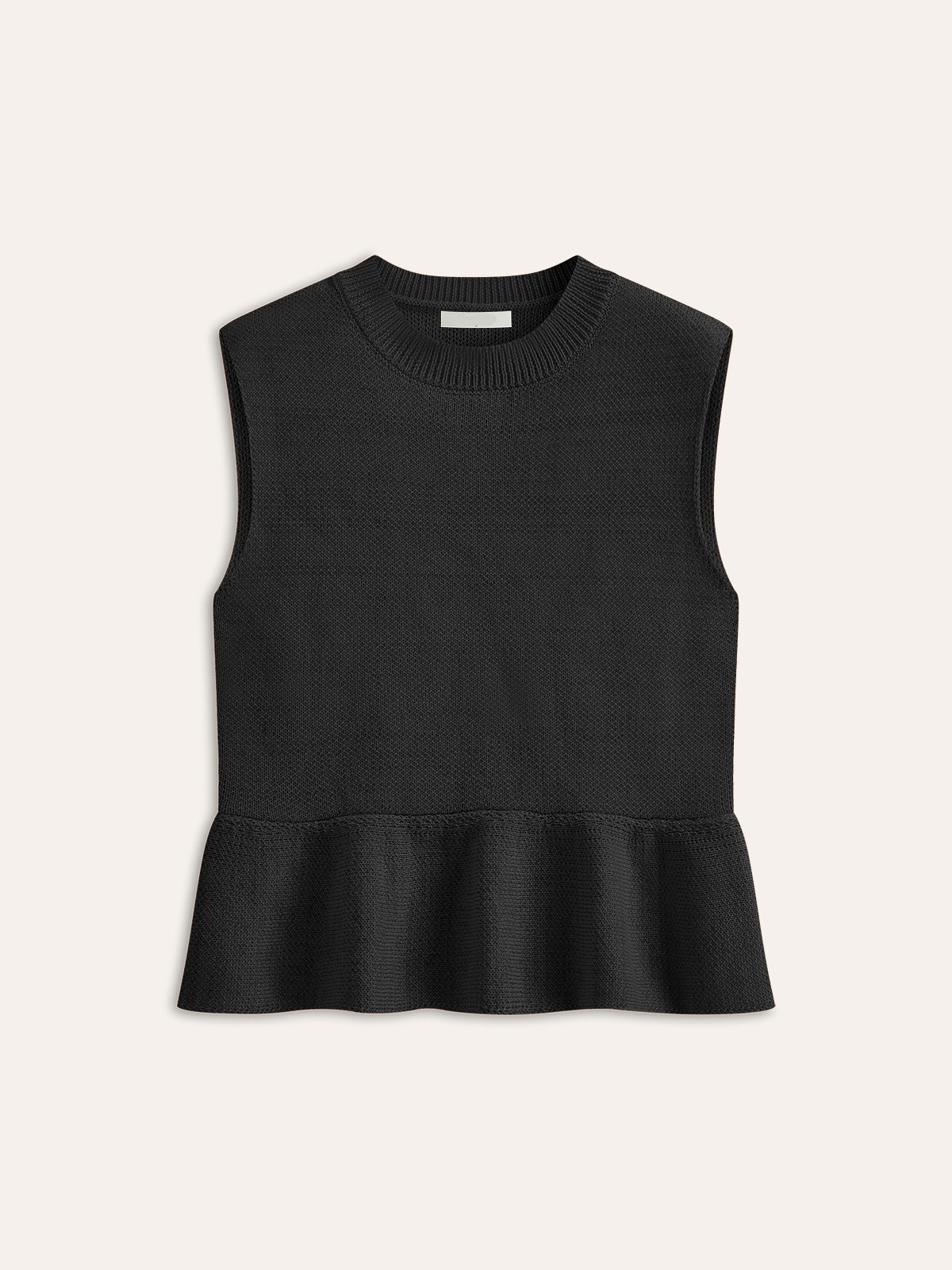 Geplooide gebreide mouwloze top