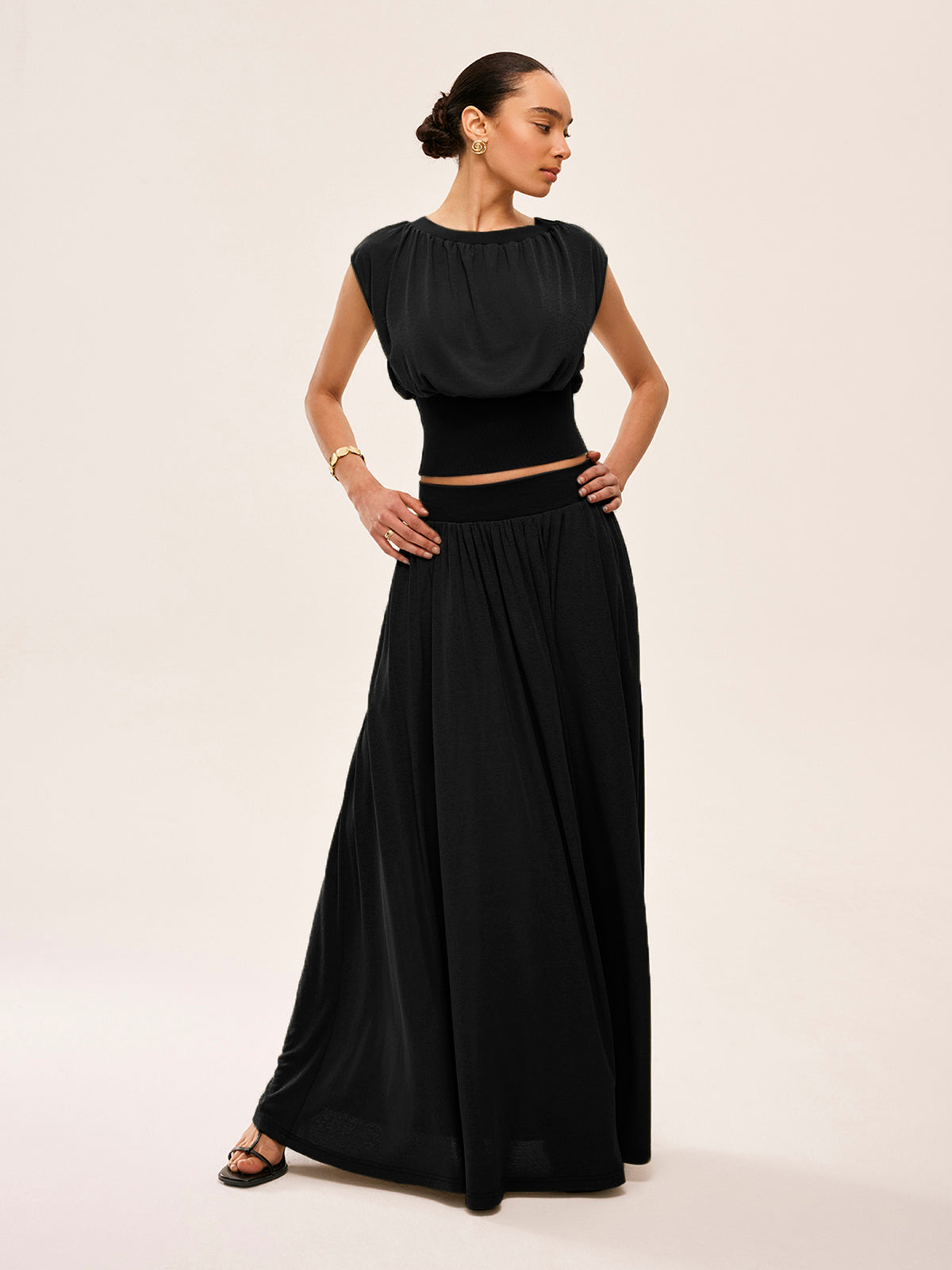 Set met losse top en lange rok