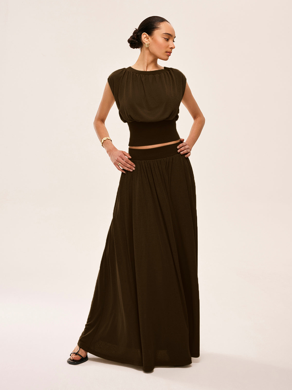 Set met losse top en lange rok