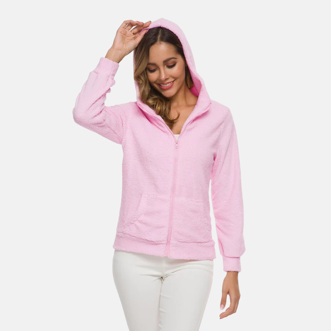 Fleecetröja med huva