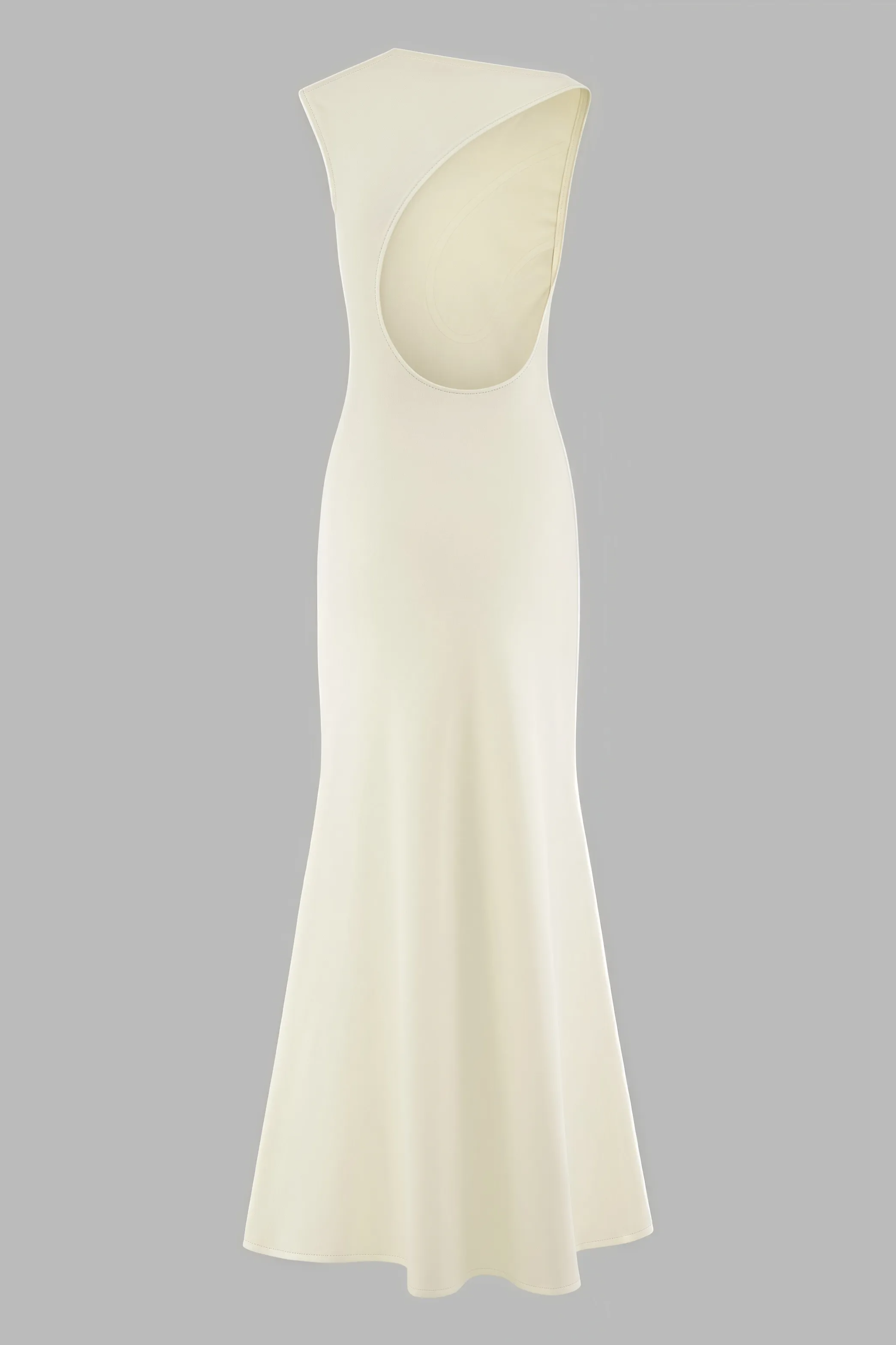 Beige mouwloze maxi-jurk
