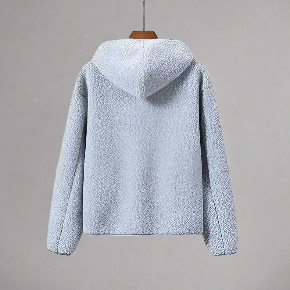 Huvtröja med dragkedja i polarfleece