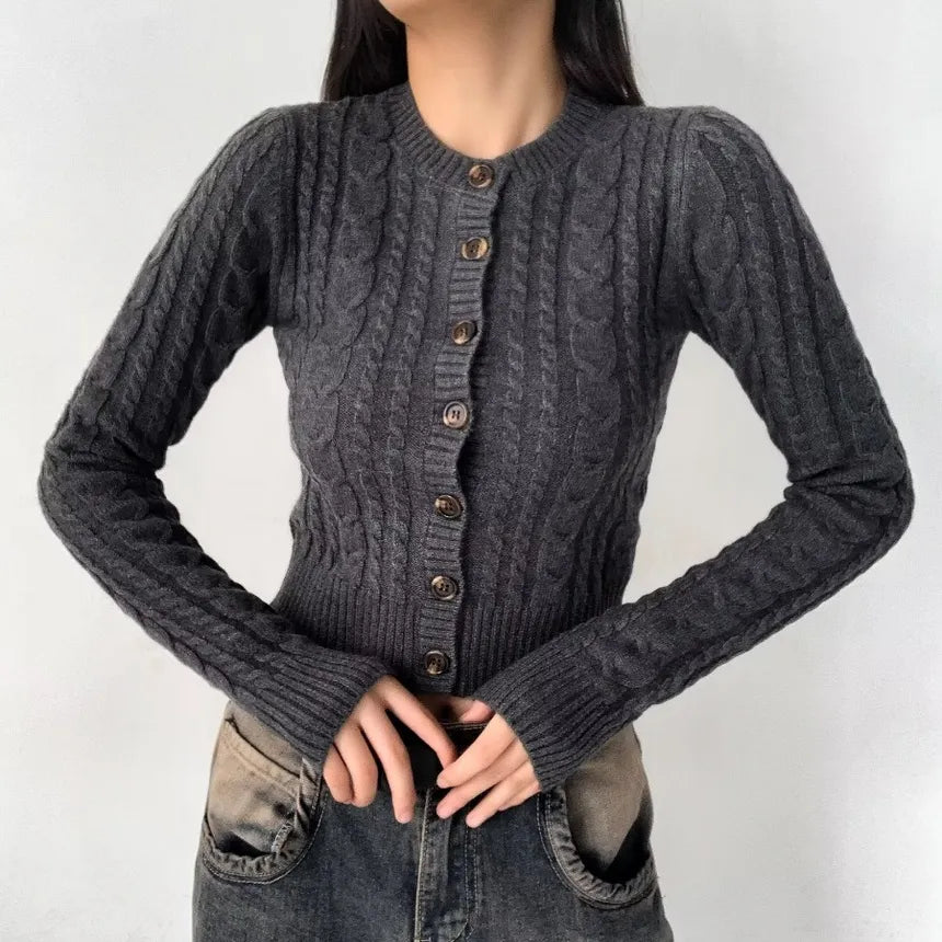 Twisted stickad blus