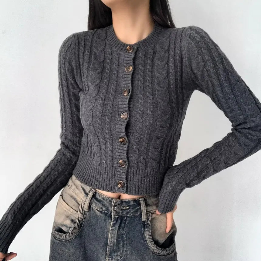 Twisted stickad blus